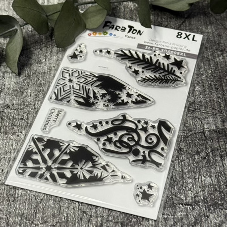 3 Stempelmotive / Set 1, für Faltstern Nr. 8-XL