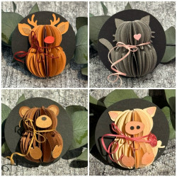 Katze / Teddy/ Rentier / Glücksschwein (470 + 471)